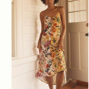 Burcu Korkmazyurek x LyreBird Silky Slip Midi Dress - Open Back Side Slit Dress